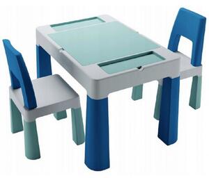 TEGGI Komplet Multifun stôl so stoličkami Tyrkysová/Granátová/Sivá