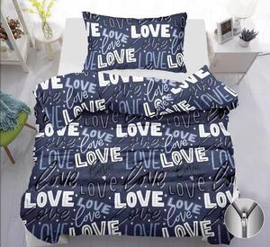 Bavlnené obliečky TRUE LOVE modré Rozmer obliečky: 70 x 90 cm | 140 x 200 cm