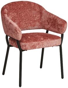 STOLIČKA S PODRÚČKAMI, železo, mikrovlákno, pink MID.YOU - Stoličky, Online Only