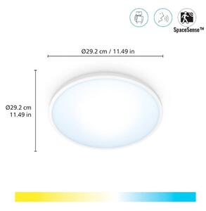 WiZ SuperSlim LED stropné svetlo CCT Ø29cm biele