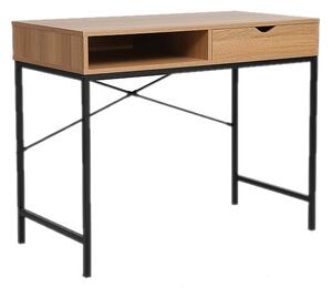 Písací stôl AMAN, 95x76x48, dub/čierna