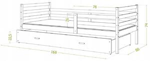 Vulpi Detská posteľ Jung 160x80 s bariérkou, roštom, matracom a úložným boxom - biela
