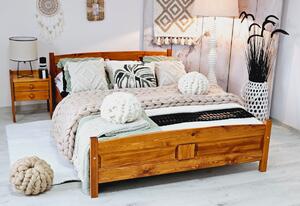 Vyvýšená posteľ ANGEL, 160x200 cm, prírodný-lak