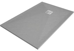 Mexen Stone+ kompozitná štvorcová sprchová vanička 90 x 80 cm, Šedá-Betón - 44618090