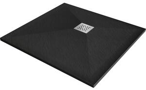 Mexen Stone+ kompozitový sprchový kút štvorcový 90 x 90 cm, čierny - 44709090