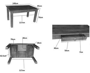 CAMBRIDGE HONEY Jedálenský stôl 140x85 cm, akácia