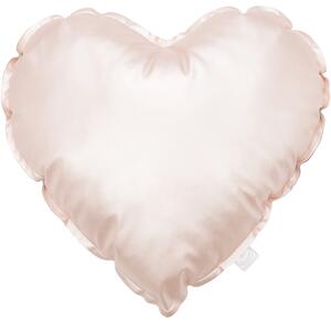 Cotton & Sweets Lesklý vankúš srdce púdrovo ružová 42x26cm