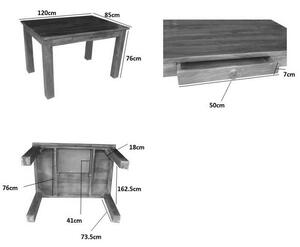 CAMBRIDGE HONEY Jedálenský stôl 120x85 cm, akácia