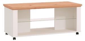 KONFERENČNÝ STOLÍK, biela, dub artisan, kompozitné drevo, sklo, 115/49/51 cm Landscape - Obývacie zostavy