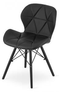 Jedálenská stolička LAGO ekokoža čierna (čierne nohy)