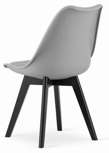 Jedálenská stolička MARK - sivá (čierne nohy)