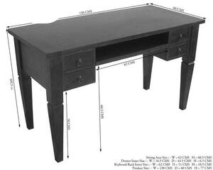 CAMBRIDGE HONEY Písací stôl 130x77 cm, akácia