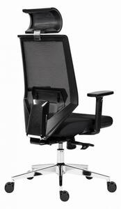 Kancelárska stolička na kolieskach Antares EDGE – s podrúčkami a opierkou, čierny sedák