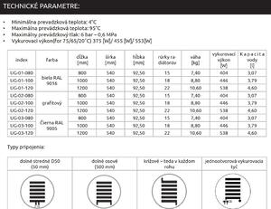 Invena, kúpeľňový rebríkový radiátor 540x1200 mm 538W, grafitová, UG-02-120-A