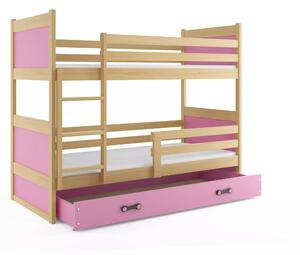 Poschodová detská posteľ RICO NATURAL 80x190 cm