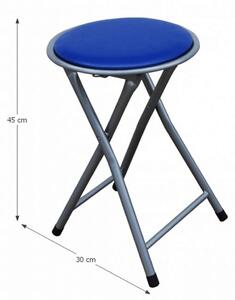 TEMPO Skladací taburet / stolička, modrá, IRMA