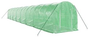 Fóliovník s oceľovým rámom zelený 32 m² 16x2x2 m
