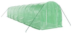 Fóliovník s oceľovým rámom zelený 24 m² 12x2x2 m