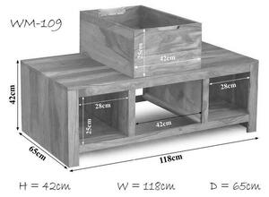 PLAIN SHEESHAM Konferenčný stolík 118x65 cm, palisander