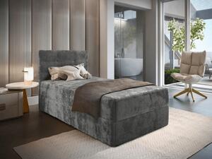 Čalúnená posteľ boxspring GLORIEN VELVET 80x200 cm sivá Matrac: Matrac Bonell pružinový
