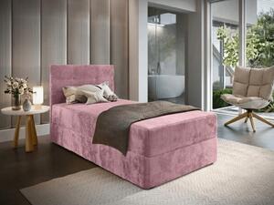 Čalúnená posteľ boxspring GLORIEN VELVET 90x200 cm ružová Matrac: Bonell pružinová matrac