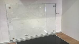 Sklo za varnou dosku Naturel 90x48 cm s úchyty SKLO90