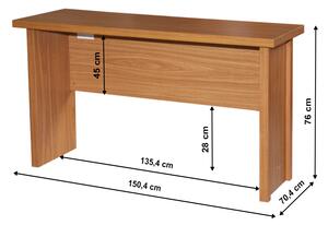 KONDELA Písací stôl, čerešňa americká, OSCAR T01