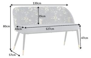 Dizajnová lavica Jalisa 130 cm sivý zamat