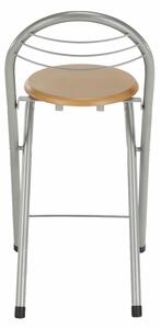 KONDELA Barová stolička, buk/alumínium, BOXER
