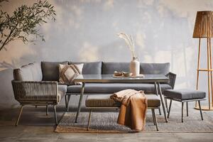 JEDÁLENSKÁ TERASOVÁ SÚPRAVA 5-dielne, kov, plast, sklo, textil Ambia Garden - Série záhradného nábytku, Online Only