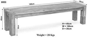 GREY WOOD Lavica 180x35 cm, palisander