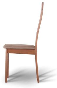 KONDELA Drevená stolička, čerešňa/látka hnedá, DESI