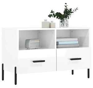 TV skrinka lesklá biela 80x36x50 cm spracované drevo