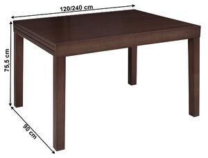 KONDELA Jedálenský stôl, rozkladací, wenge, 120-240x90 cm, FARO