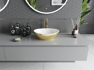 Mexen Elza, keramické umývadlo na dosku 405 x 330 mm, biela-zlatá, 21014006