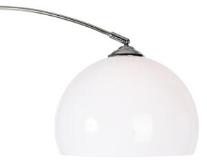 Moderná oblúková lampa chrómová s bielym tienidlom - Arc Basic