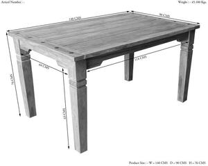 CASTLE Jedálenský stôl 140x90 cm, palisander