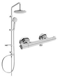Mexen Carl, sprchový set s dažďovou sprchou a Slim termostatickou sprchovou batériou, chrómová, 77105240-00