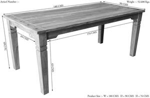 CASTLE Jedálenský stôl 180x90 cm, palisander