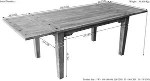 CASTLE Jedálenský stôl 140-220x90 cm, palisander