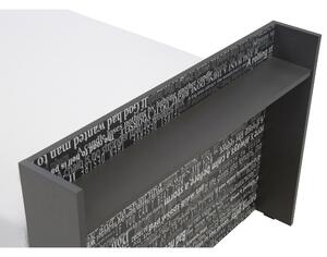 Posteľ s matracom PHILOSOPHY biela/grafit, pravá, 90x200 cm