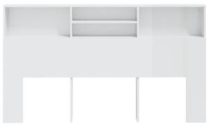 Čelo postele so skrinkou lesklé biele 180x19x103,5 cm