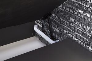 Posteľ s matracom PHILOSOPHY biela/grafit, pravá, 90x200 cm