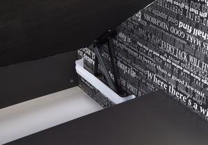 Posteľ s matracom PHILOSOPHY biela/grafit, ľavá, 90x200 cm