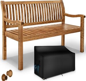 Tillvex® záhradná lavica drevo tmavohnedá 150 cm / 3 - 4 osoby parková lavica masívna lavica záhradný nábytok