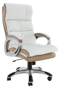 TEMPO kancelárske kreslo, ekokoža PU bielo-hnedá, KOLO CH137020