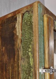 TESORI Regál s vitrínou 190x55 cm, staré drevo