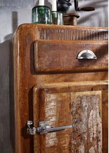 TESORI Kontajner na kolieskach so skrinkou - otváranie vpravo 70x55 cm, staré drevo