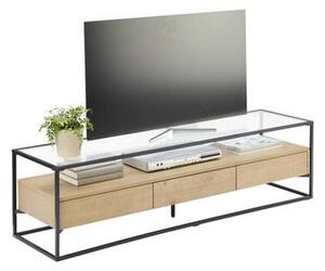 KOMODA 'LOWBOARD', číre, čierna, farby dubu, 150/40/40 cm Xora - TV nábytok