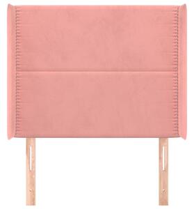 Čelo postele so záhybmi ružový 83x16x118/128 cm zamat